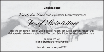 Traueranzeige von Josef Steinleitner von Pegnitz-Zeitung